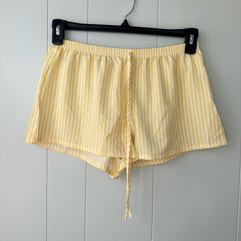Yellow Striped Women's Shorts